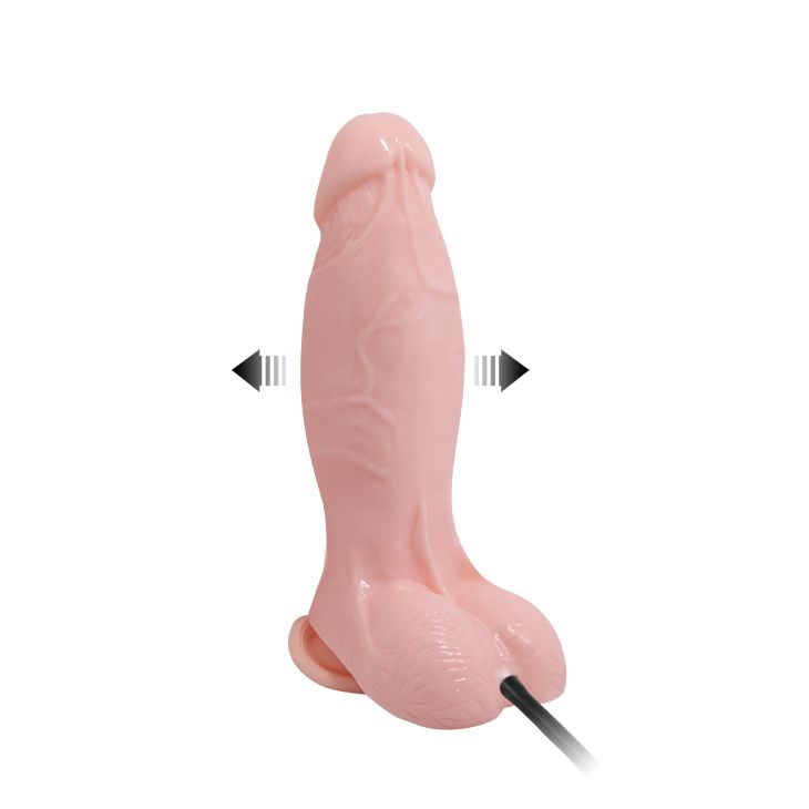 Телесный фаллоимитатор с функцией подкачки Inflatable - 18,8 см.