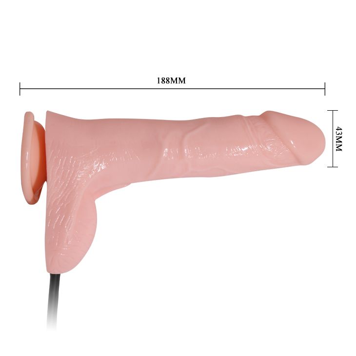 Телесный фаллоимитатор с функцией подкачки Inflatable - 18,8 см.